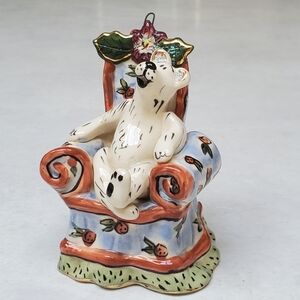 Blue Sky Clayworks Polar Bear Christmas Candle Holder Ornament Vintage 2001